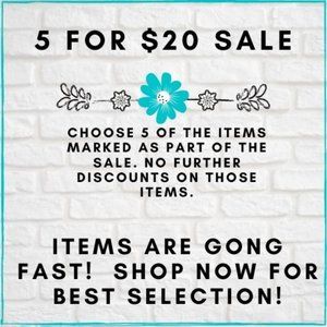 Clearance Sale!  5 for $20 items throughout my closet...keep scrolling!